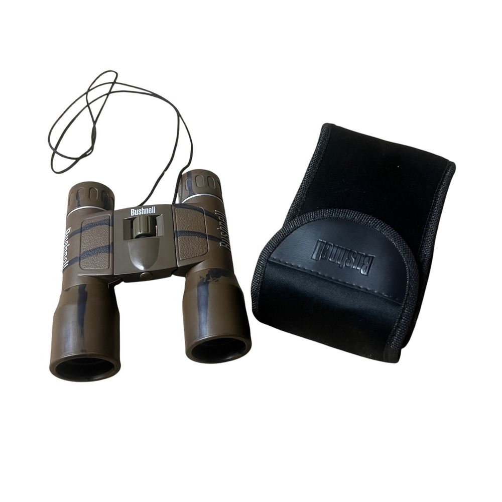 Bushnell Camouflage Compact Binoculars Roof Prism with Black Carrying Case